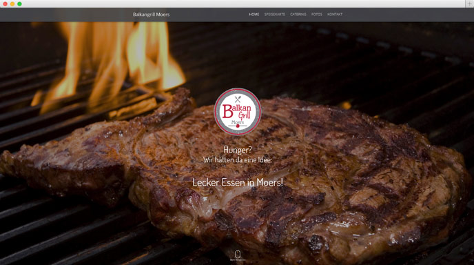Komplette Homepage Realisierung durch pixel & prints für ein Restaurant in Moers