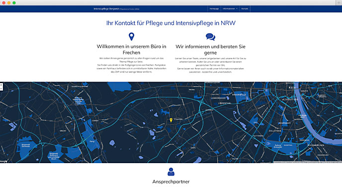 Homepage Entwicklung für eine Pflegeeinrichtung in Frechen bei Köln durch pixel & prints