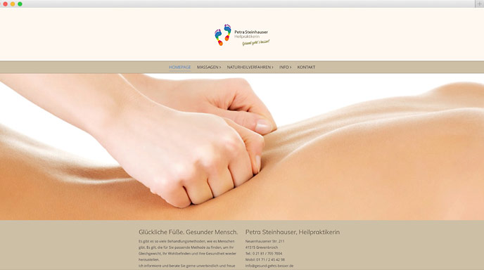 Webdesign von pixel & prints für eine Heilpraktiker Praxis für Naturheilkunde in Grevenbroich